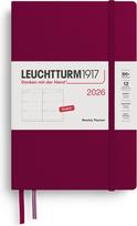 Leuchtturm 1917 Savaitinis planuoklis Leuchtturm 1917 2026 EN B6+, kietu viršeliu, bordo
