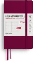 Leuchtturm 1917 Savaitinis planuoklis Leuchtturm 1917 2026 EN A6, kietu viršeliu, bordo