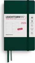 Leuchtturm 1917 Savaitinis planuoklis Leuchtturm 1917 2026 EN A6, kietu viršeliu, miško žalias