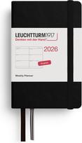 Leuchtturm 1917 Savaitinis planuoklis Leuchtturm 1917 2026 EN A7, juodas, kietu viršeliu