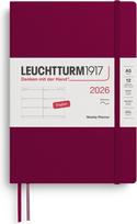 Leuchtturm 1917 Savaitinis planuoklis Leuchtturm 1917 2026 EN A5, minkštais viršeliais, bordo