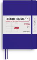 Leuchtturm 1917 Savaitinis planuoklis Leuchtturm 1917 2026 EN A5, minkštais viršeliais, tamsiai mėlynas
