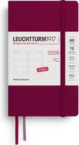 Leuchtturm 1917 Savaitinis planuoklis Leuchtturm 1917 2026 EN A6, minkštais viršeliais, bordo