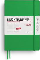 Leuchtturm 1917 Dienos planuoklis Leuchtturm 1917 2026 EN A5, kietu viršeliu, šviesiai žalias