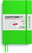 Leuchtturm 1917 Mėnesinis planuoklis su užrašų knygele minkštais viršeliais Leuchtturm 1917 2025/2027 16M EN B6+, šviesiai žalias