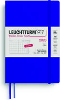 Leuchtturm 1917 Mėnesinis planuoklis su užrašų knygele minkštais viršeliais Leuchtturm 1917 2025/2027 16M EN B6+, tamsiai mėlynas