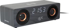 Karlsson Žadintuvas su belaidžiu įkrovikliu ir „Bluetooth“ garsiakalbiu Classic BT speaker Radio, juodas