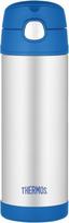 Thermos Termo buteliukas su šiaudeliu FUNtainer, 470 ml, sidabrinės ir mėlynos spalvos