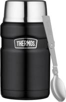 Thermos Termosas maistui su sulankstomu šaukštu Style, 710 ml, juodas matinis, 2 dalių