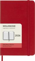 Moleskine Dienotvarkės kalendorius Moleskine 2026 12M P, kietu viršeliu, raudonas