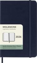 Moleskine Moleskine savaitinis kalendorius 2026 12M P, kietu viršeliu, tamsiai mėlynas