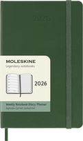 Moleskine Moleskine savaitinis kalendorius 2026 12M P, kietu viršeliu, žalias