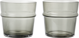 Ferm Living Stiklinės Boya Low, 300 ml, dūminės, 2 vnt.