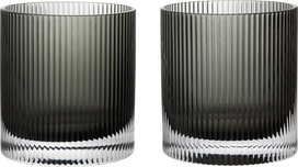 Ferm Living Stiklinės Ripple Tumbler, 250 ml, dūminės pilkos spalvos, 2 vnt.