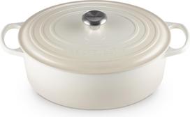 Le Creuset Troškintuvas Signature ovalus, 33 cm, smėlio spalvos