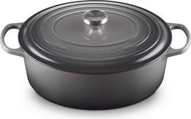 Le Creuset Troškintuvas Signature ovalus, 33 cm, pilkas