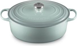 Le Creuset Troškintuvas Signature ovalus, 33 cm, jūros druskos spalvos