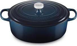 Le Creuset Troškintuvas Signature ovalus, 33 cm, tamsiai mėlynas