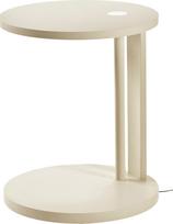 Serax Šoninis staliukas Aura su įmontuotu LED apšvietimu, kreminis, buko mediena, 62 cm
