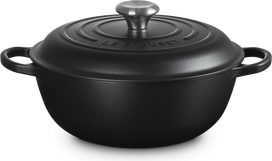 Le Creuset Puodas Signature 26 cm, juodas, matinis