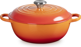Le Creuset Puodas Signature 26 cm, liepsnos oranžinės spalvos