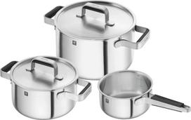 Zwilling Puodų rinkinys Pure, plieninis, su prikaistuviu ir 2 dangčiais, 5 dalių