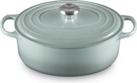 Le Creuset Troškintuvas Signature ovalus, 29 cm, jūros druskos spalvos