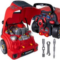 Variklio ir įrankiu rinkinys mechanikui, raudonas