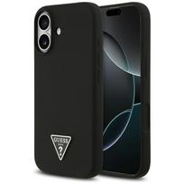 GUESS dėklas IPHONE 17, suderinamas su MagSafe GUHMP17SSCTRLMK (silikoninis su trikampio logotipu) juodas