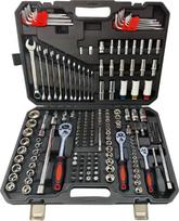 Įrankių komplektas TRIMAX, komplekte 1/2", 3/8", 1/4'' terkšliniai veržliarakčiai ir galvutės, 222 v