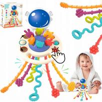 Montessori traukiamas, sensorinis žaislas, kramtukas Pop it, Pull String