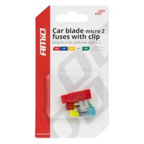 Automobilinių MICRO2 saugiklių komplektas 10-30A + laikiklis, AMiO