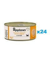 APPLAWS Cat Adult Chicken Breast with Cheese in Broth vištienos krūtinėlė su sūriu sultinyje 24x70 g
