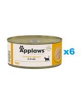 APPLAWS Cat Adult Chicken Breast in Broth vištienos krūtinėlė sultinyje 6x156g