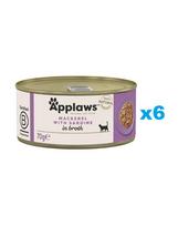 APPLAWS Cat Adult Mackerel with Sardine in Broth skumbrės ir sardinės sultinyje 6x70 g