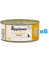 APPLAWS Cat Adult Mousse Chicken putėsiai su vištiena 6x70g