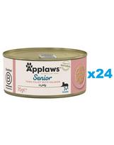 APPLAWS Cat Senior Tuna with Salmon in Jelly tunas su lašiša drebučiuose senjorams 24x70g