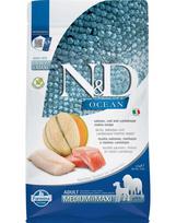 FARMINA N&D Ocean Dog Adult Medium & Maxi lašiša, menkė, moliūgas ir kantalupe melionas 100 g