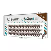 CLAVIER_BeShaped Brown Series curl B blakstienų kuokšteliai su smulkia apimtimi 10D 8-10-12mm