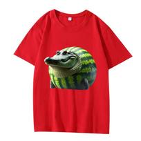 Glorbo Fruttodrillo Italian Brainrot Classic T Shirt Men 's women Oversized 100% Cotton top short sleeve Summer print Unisex tee XS raudona