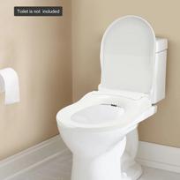 D-shaped Non-Electric Smart Toilet Seat, Non-Electric Cleaning Eco Seat Comfortable Elongated Toilet Seat Bidet Attachment,White balta