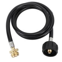 1,2 m (4 pėdų) propano adapterio žarna, 1 lb į 20 lb propano konvertavimo žarna su QCC1 tipo žalvariniu jungikliu dujų balionui, kepsninei, viryklėms
