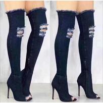 Boots Women Thigh High Boots  Winter Women Boots High Heels Women Shoes Tassel Jean Boot Ladies Shoes Good Service Zo0 35