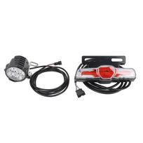 Electric Bike Light Kit High Visibility LED Headlight and Turn Signal Rear Light with Switch 24‑48V