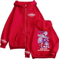 Demonų Medžiotojai K-pop Filmas Užtraukiama Hoody Vyrams Moterims Harajuku Ilgomis Rankovėmis Madingas Per dydį Striukė Užtraukiama Hoody Streetwear S raudona