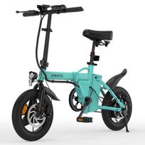 Elektrinis dviratis sulankstomas ESKUTE F100 250W variklis miesto elektrinis dviratis didžiausias greitis 25 km/h 36V 9AH nuvažiuojamas atstumas 60 km apkrova 120 kg Have accelerator mėlyna
