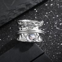 Vintage Tibetan Moonstone Big Healing Crystal Rings for Women Boho Antique Indian Moonstone Ring Fine Jewelry Girls Ladies Gifts 5