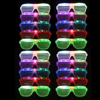 6-24 vnt. LED neoniniai akiniai 6 neoninės spalvos Šviečiantys vakarėlio akiniai Šviečia tamsoje Vaikams Suaugusiems Gimtadienio dovanos Žaislai Vakarėlio smulkmenos 6PCS