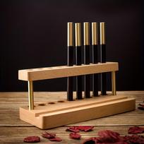 Walnut Wood Multifunction Desk Organizer Pen Holder Phone Stand Storage Solution for Office and School