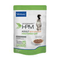 Vibrac HPM Veterinarinis šlapias ėdalas sterilizuotoms suaugusioms katėms su lašiša 12x85g